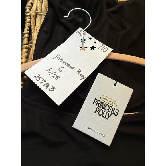 New Princess Polly Bodysuit US Size 6 Black Long Sleeve Lukea - Picture 3 of 7